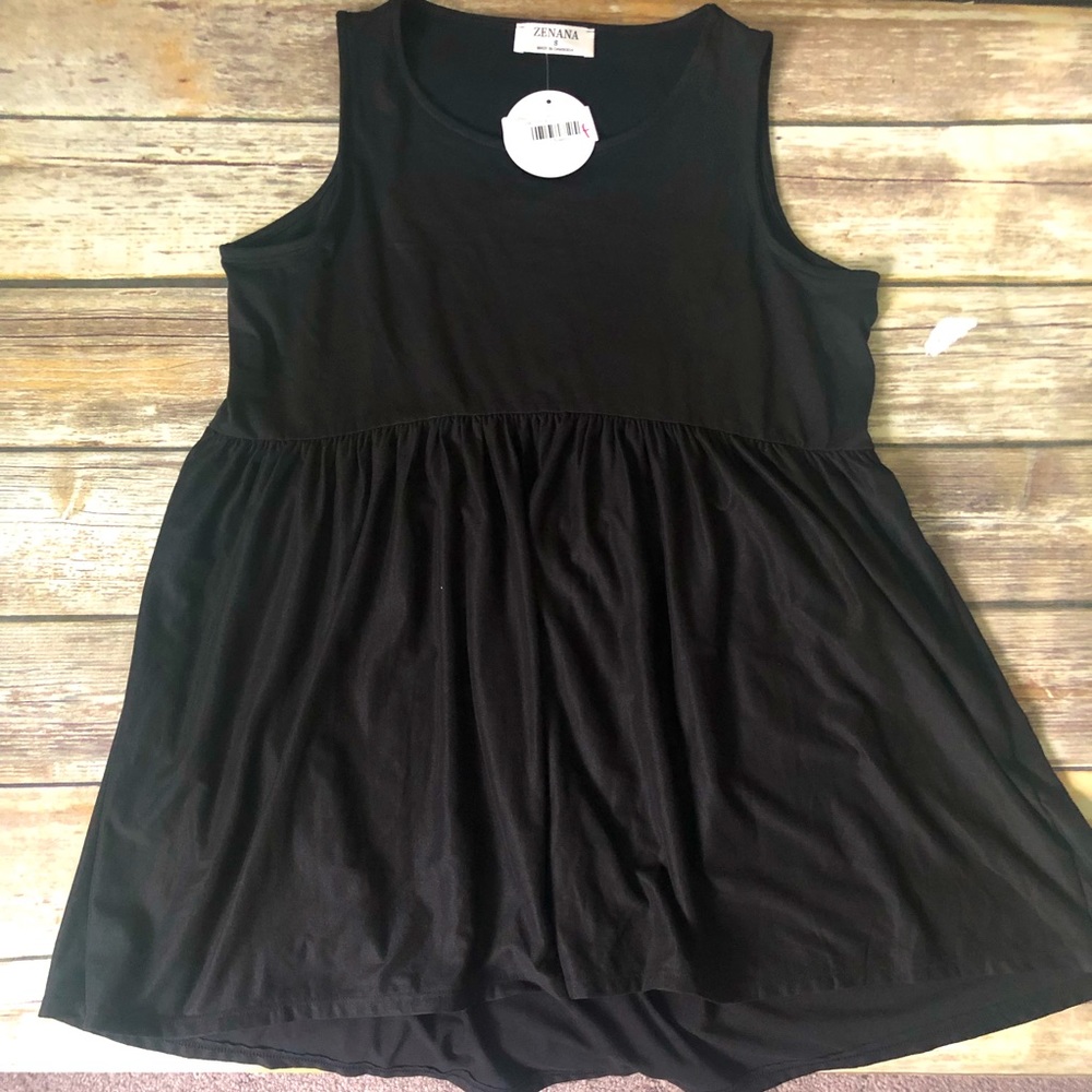 Solid Black Zenana Tank